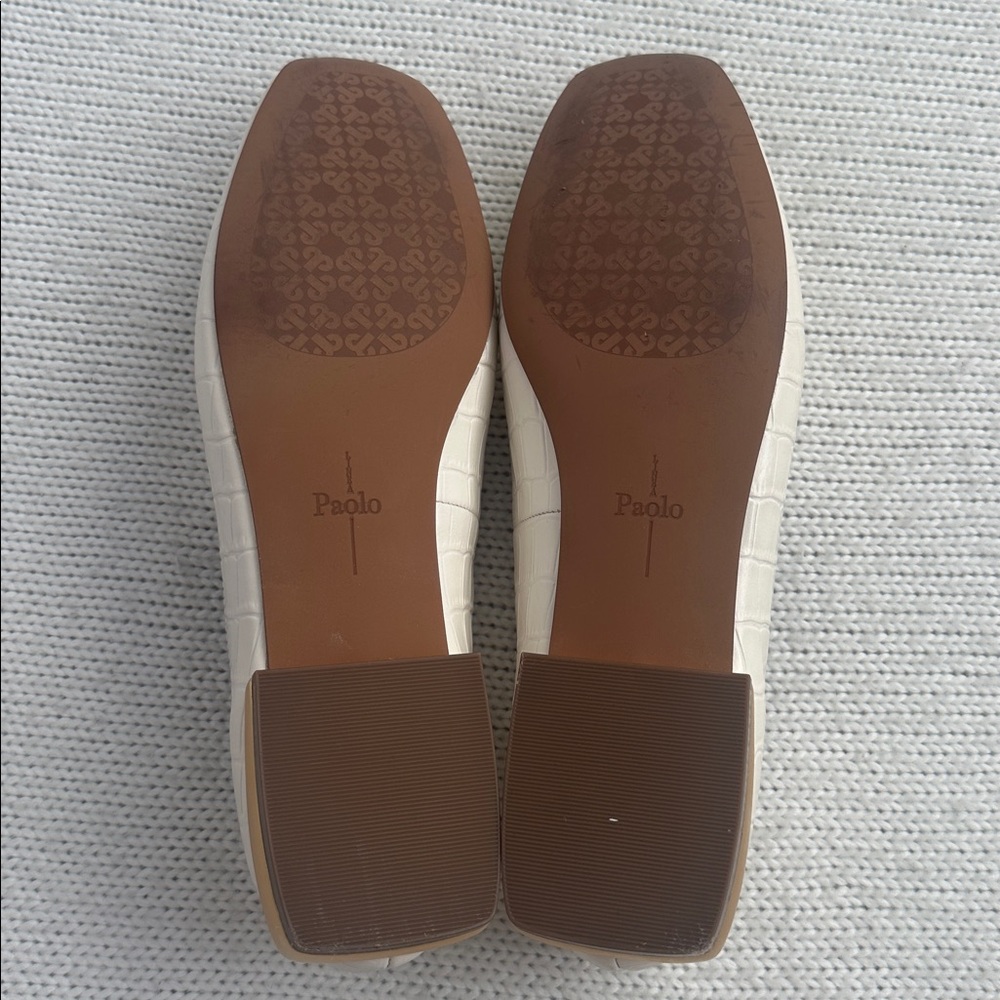 Pablo Linea Missy Loafer in Ivory Croc Embossed Leather Size 9 - Picture 5 of 7